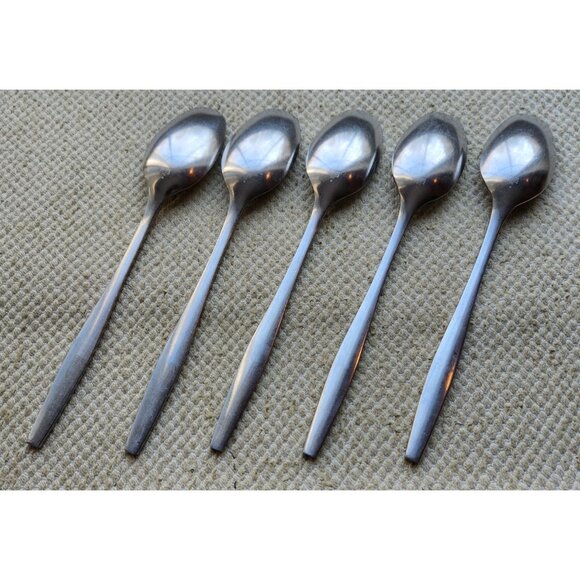 5 Dansk VARIATION V Table Spoons Satin IHQ Stainless Finland MCM Flatware 8 1/4" - Picture 3 of 4